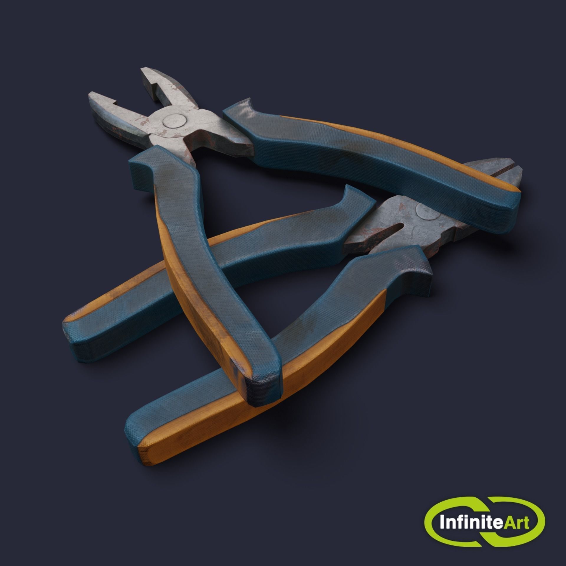 Pliers Low-poly 3D model_6