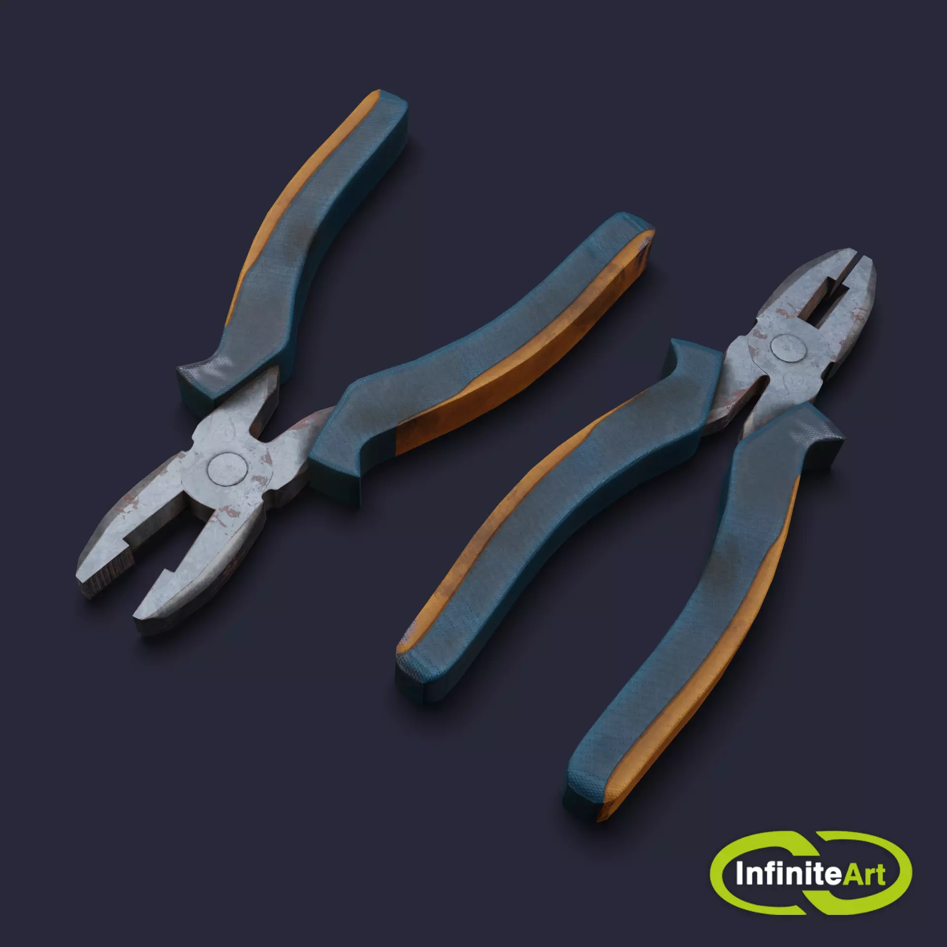 Pliers Low-poly 3D model_0