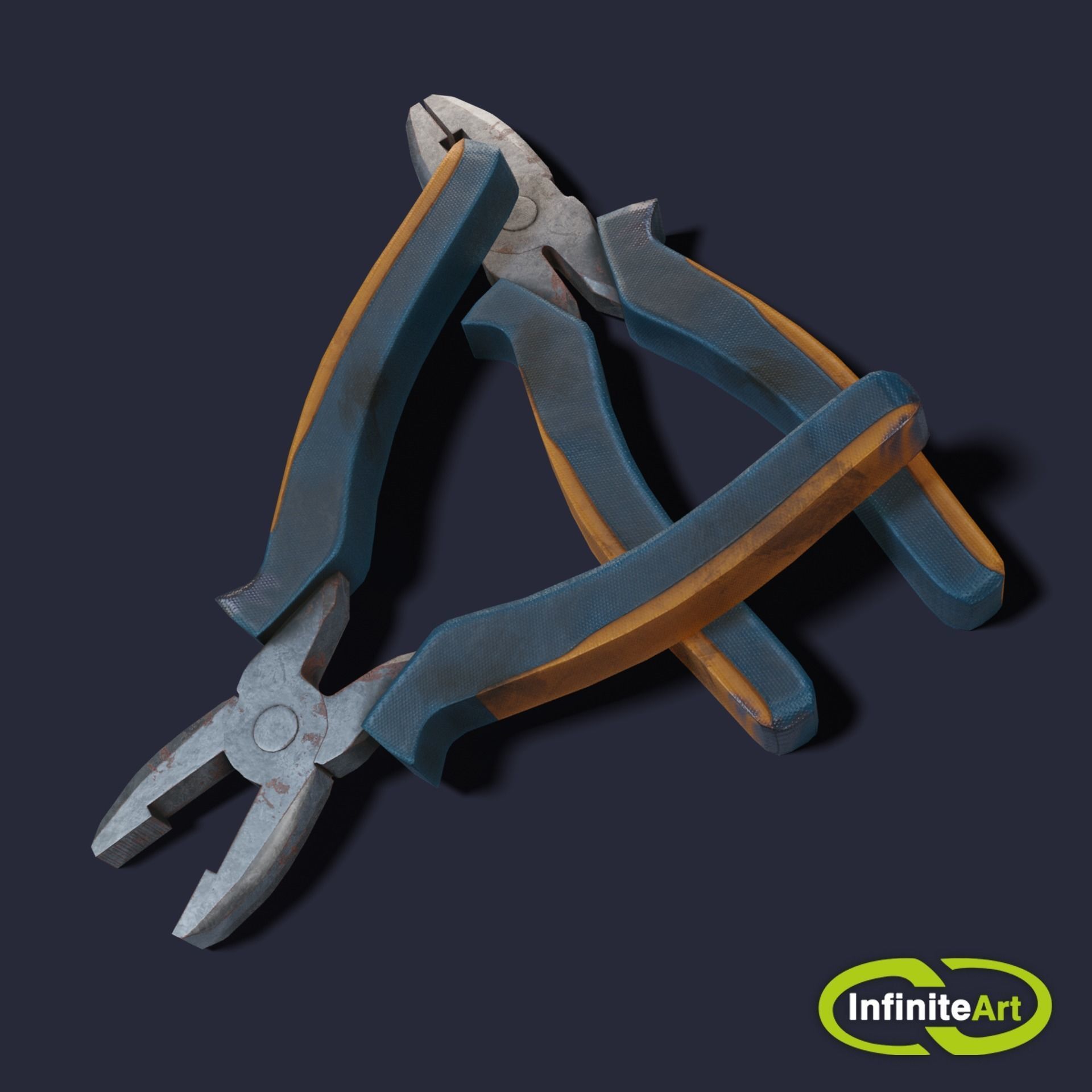 Pliers Low-poly 3D model_5