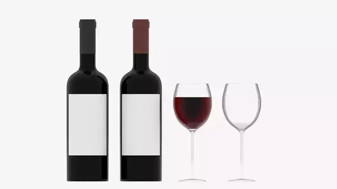 Wine Bottle and Wine Glass