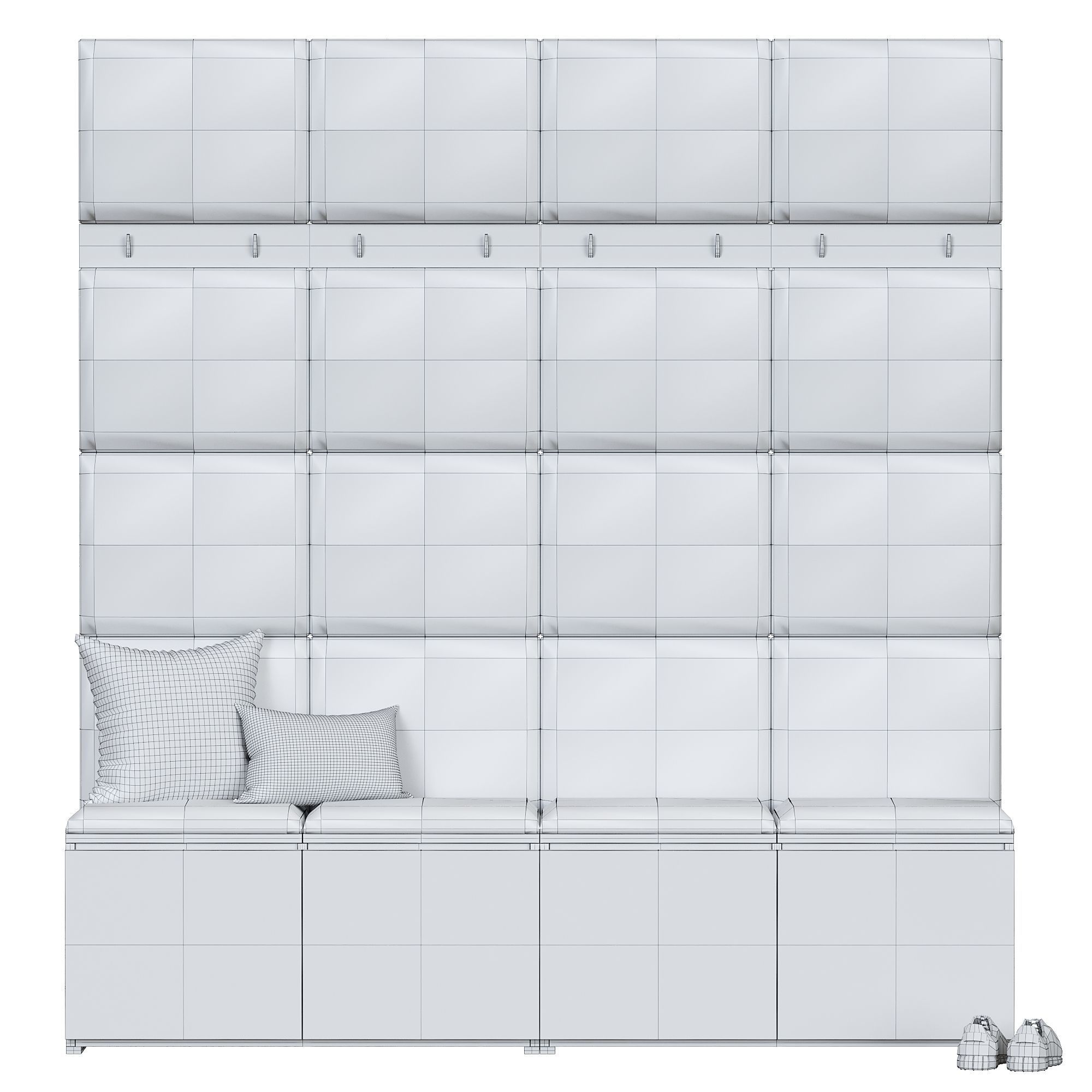 hallway set 6 stowaway storage bench bedroom furniture sets home 3D model_2