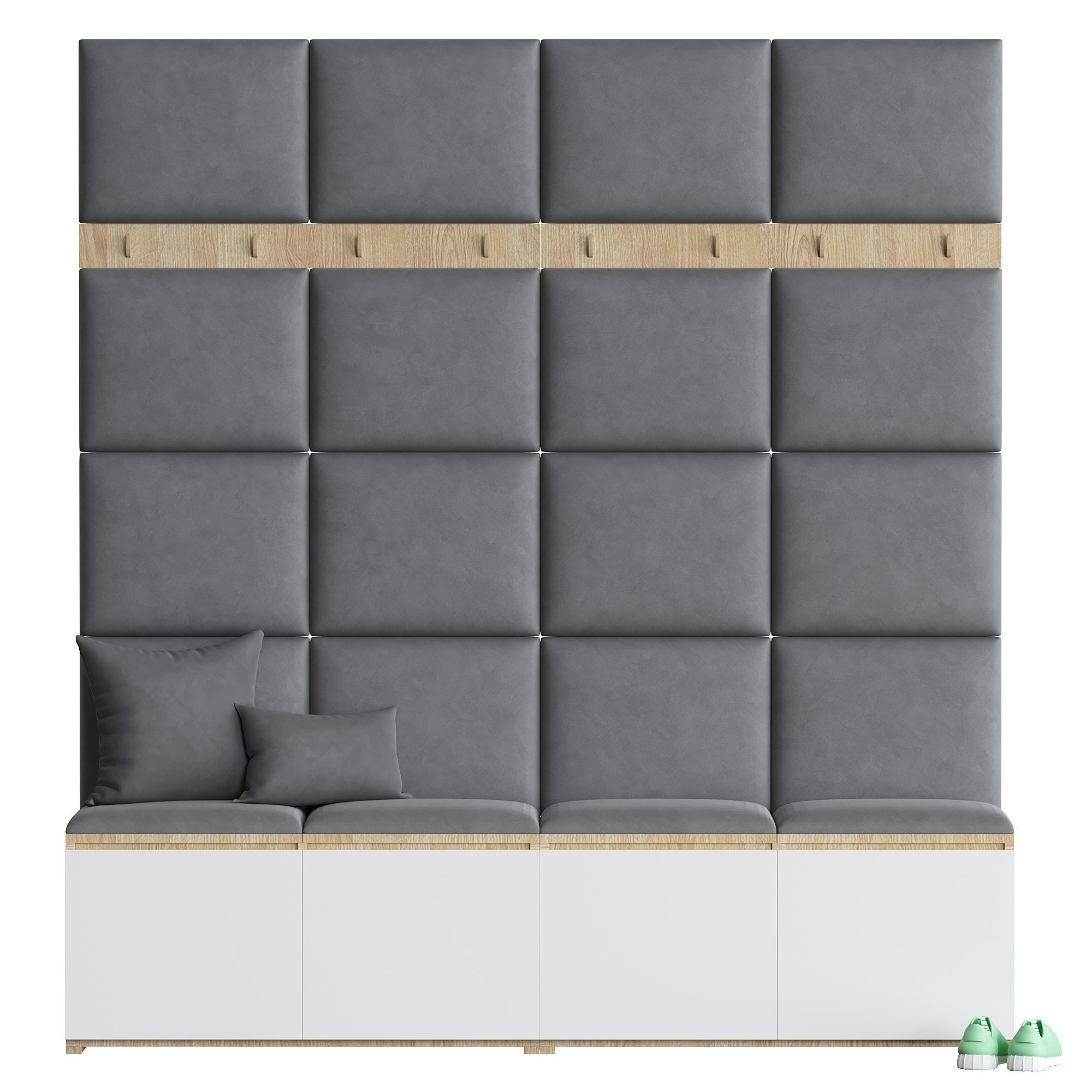 hallway set 6 stowaway storage bench bedroom furniture sets home 3D model_1