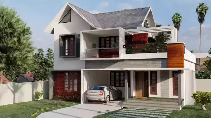 Modern house exterior 3D model 3D model