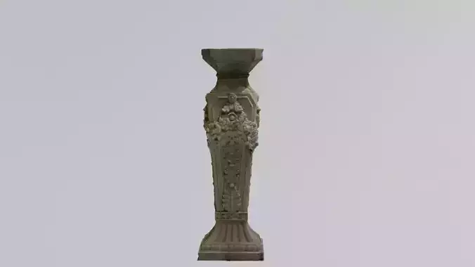 Pedestal with flower designs 3D model