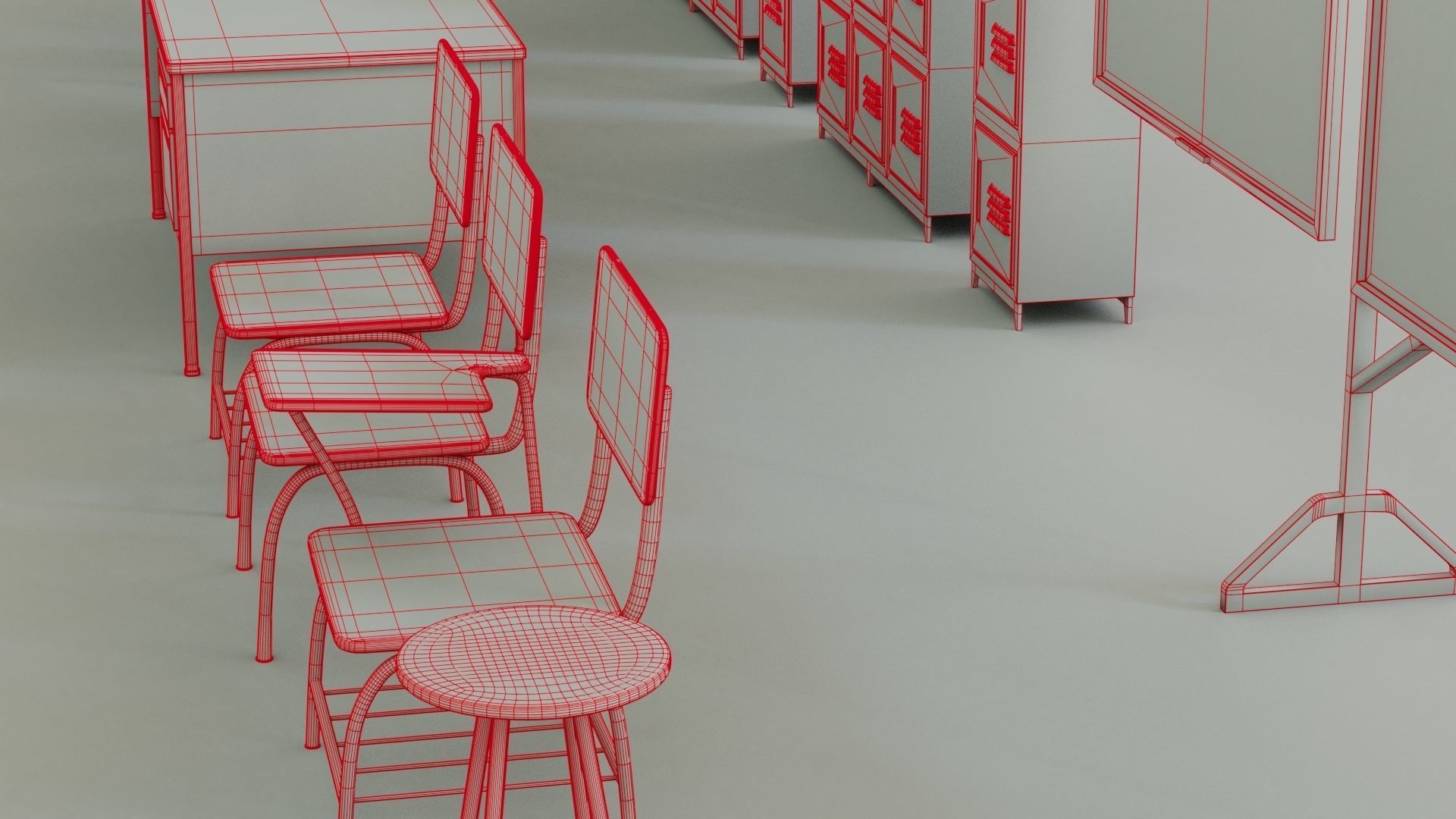 School Assets Low-poly 3D model_10