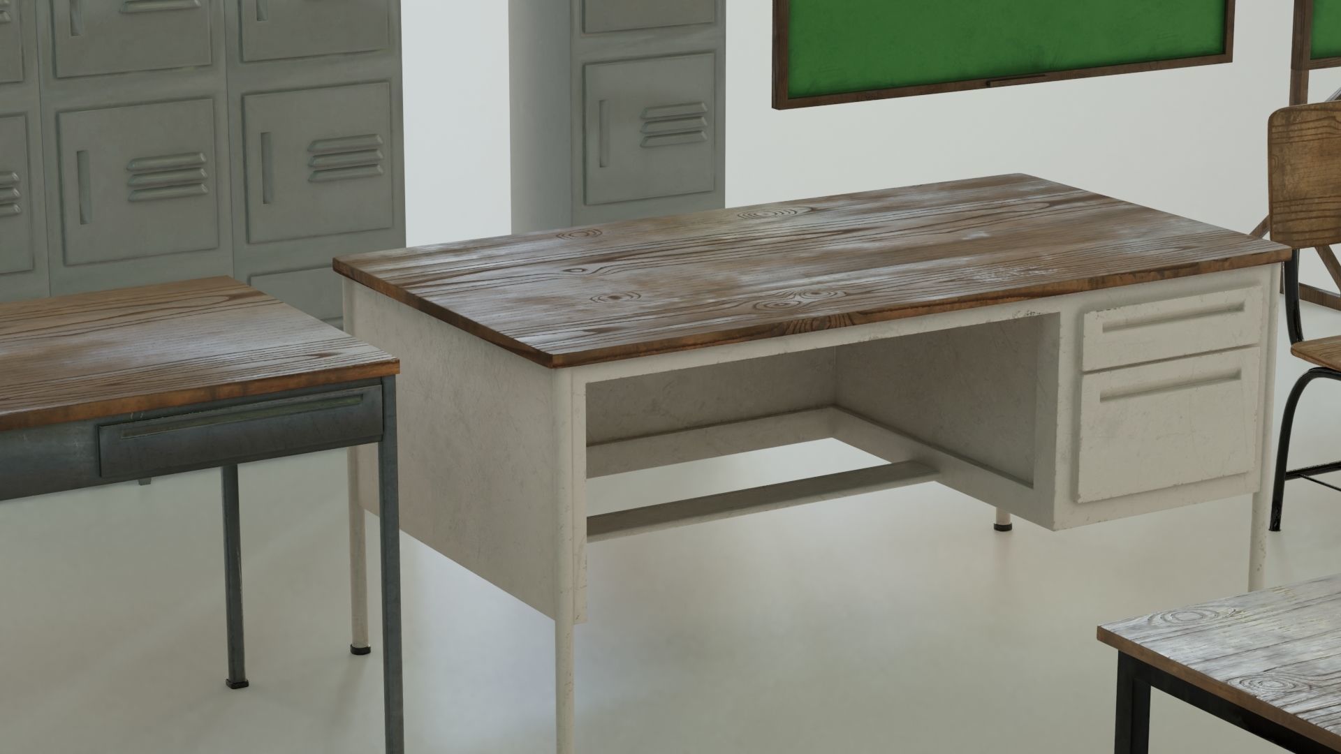 School Assets Low-poly 3D model_6