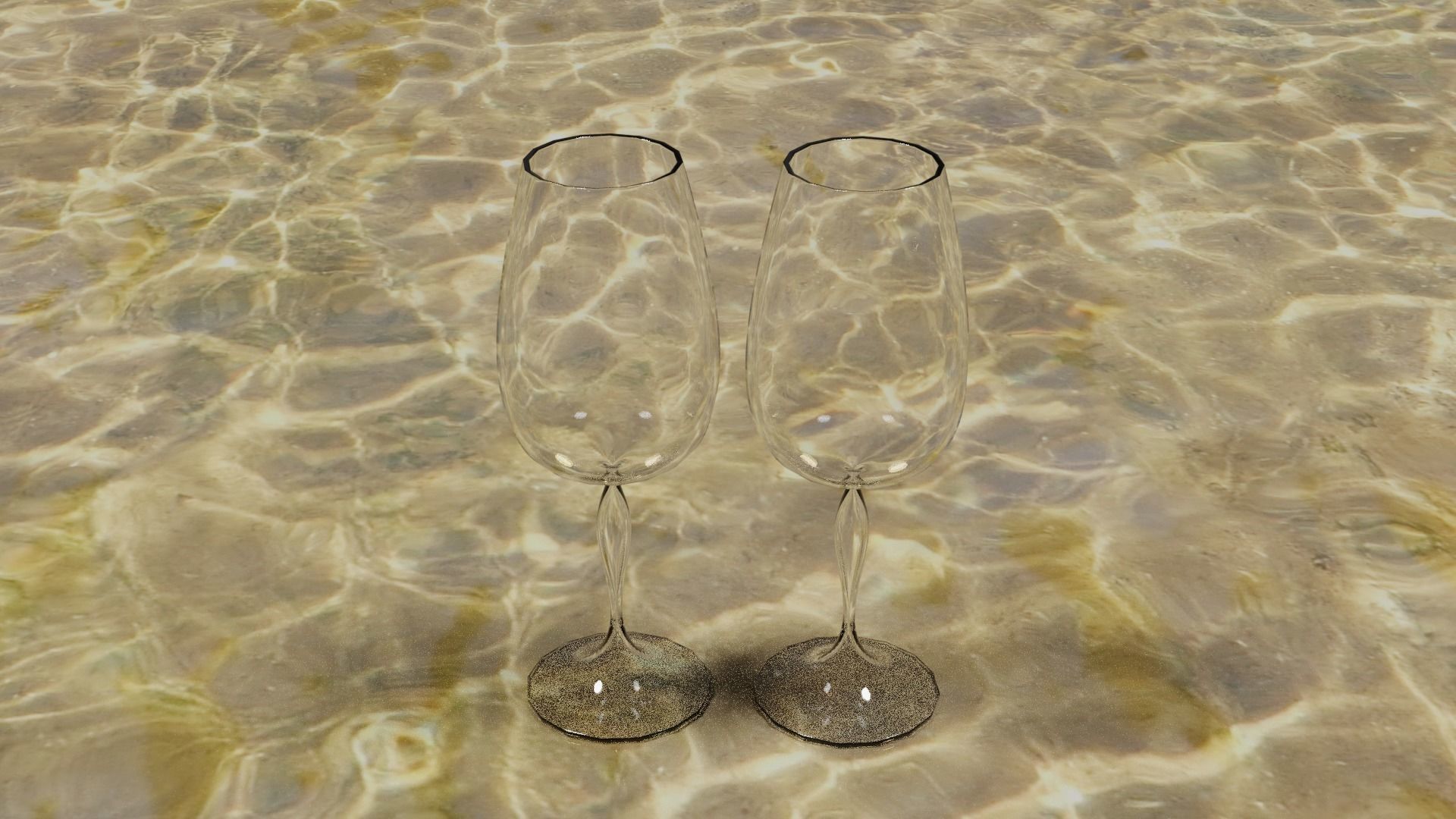 wine glass Low-poly 3D model_3
