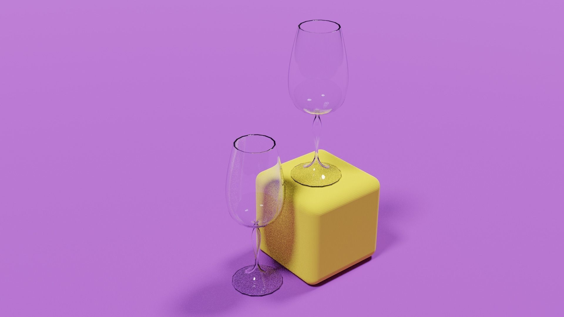 wine glass Low-poly 3D model_5