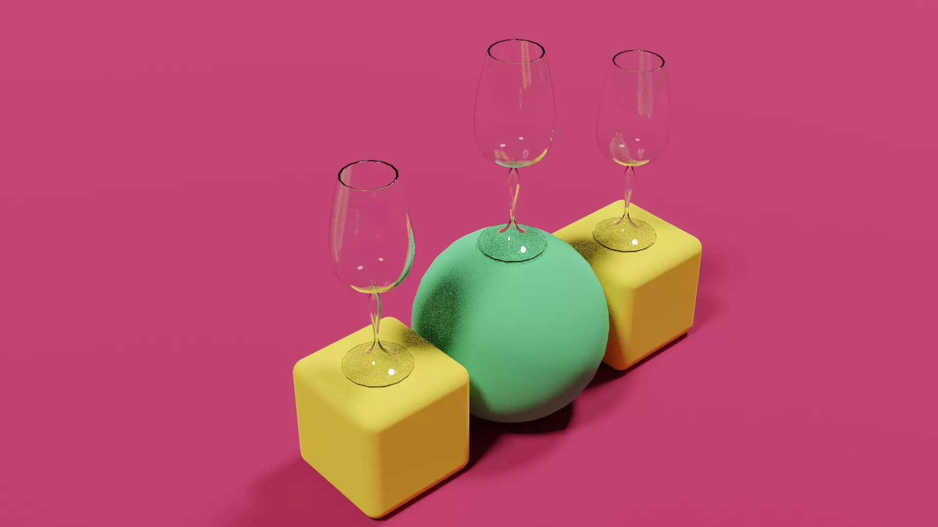 wine glass Low-poly 3D model_0