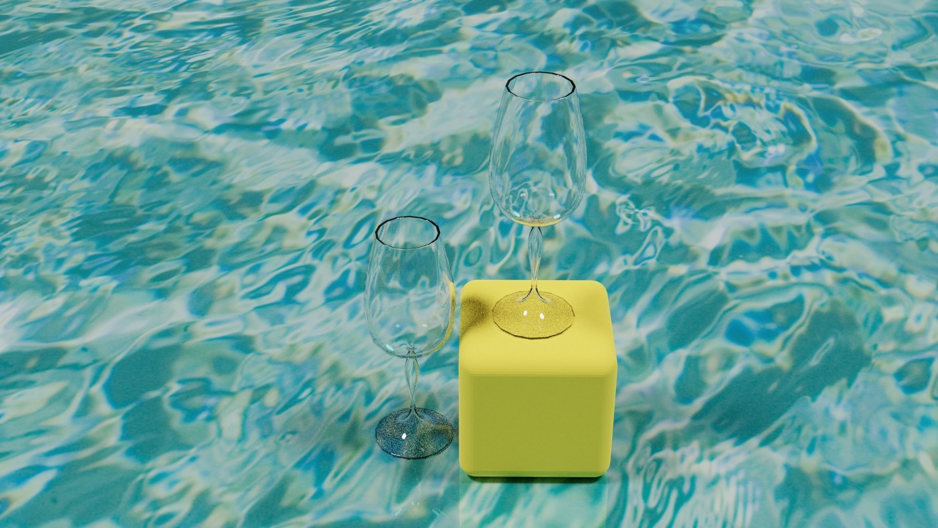 wine glass Low-poly 3D model_4