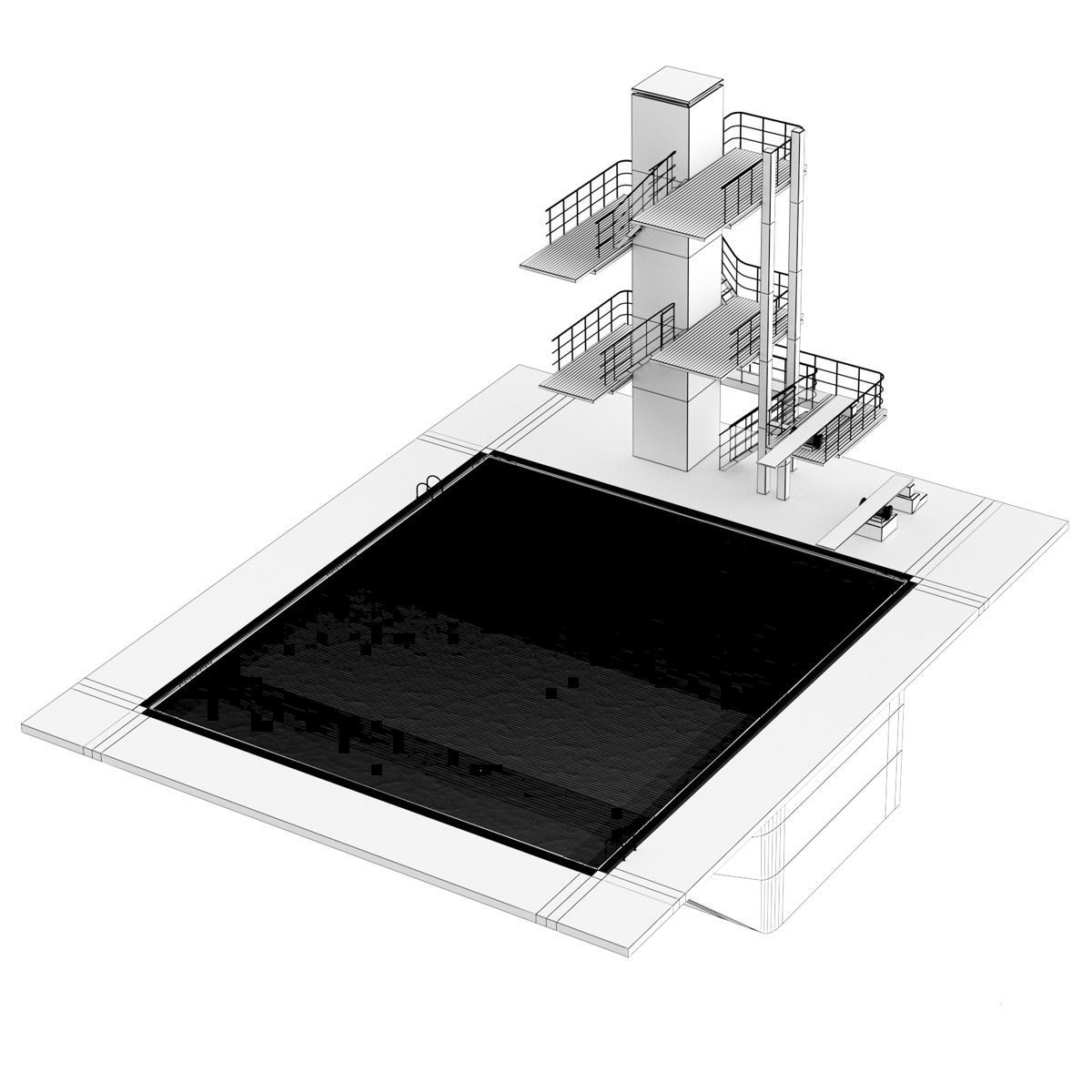 Diving Pool 3D model_4