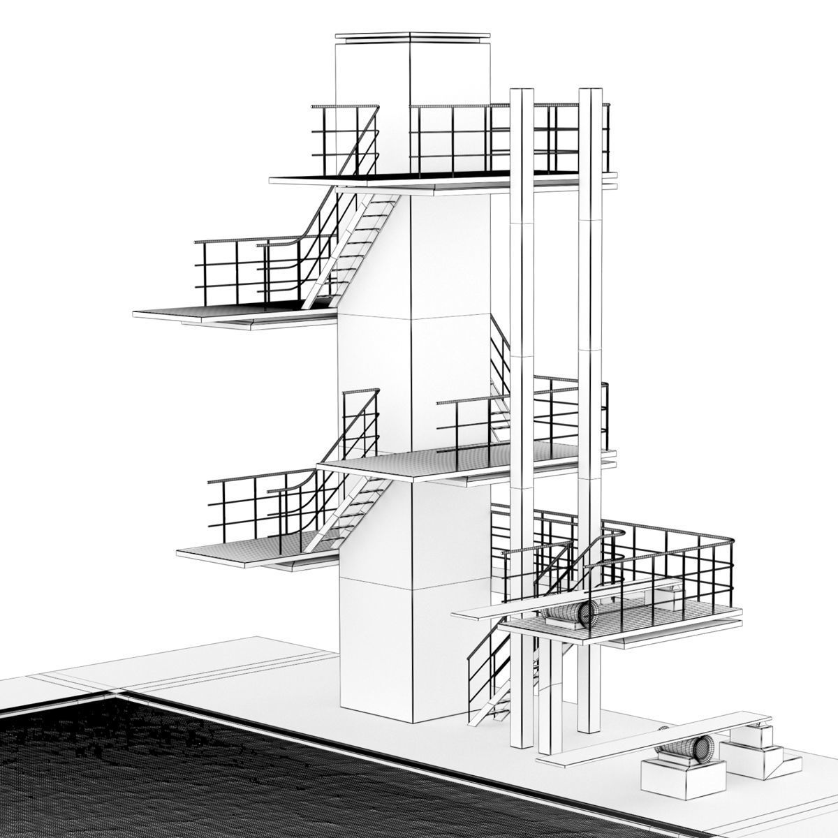 Diving Pool 3D model_6