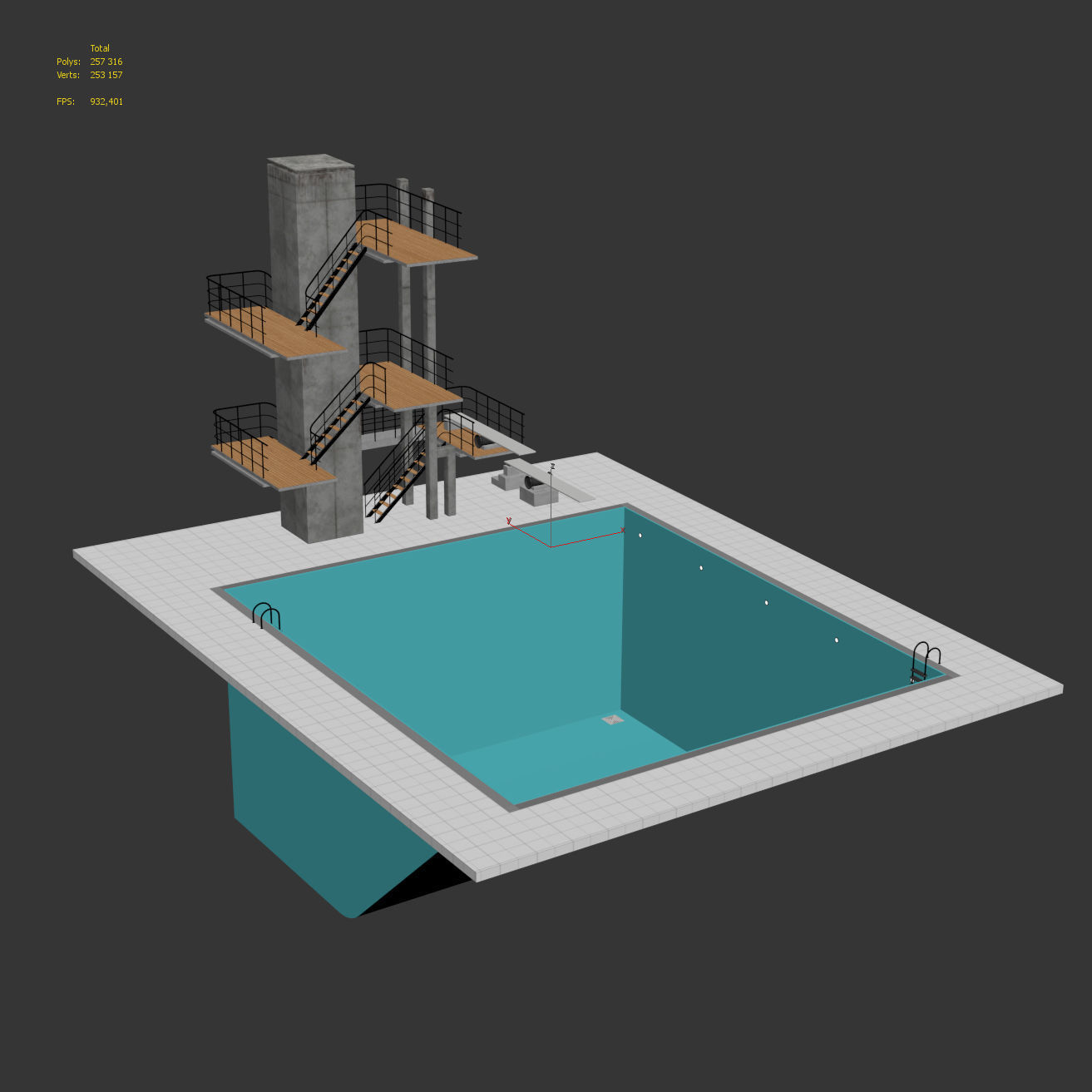 Diving Pool 3D model_8