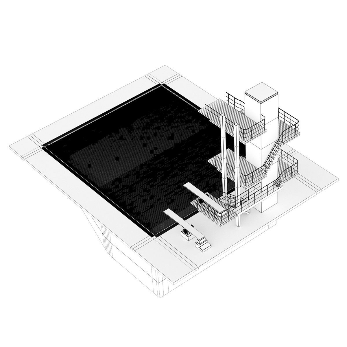 Diving Pool 3D model_5
