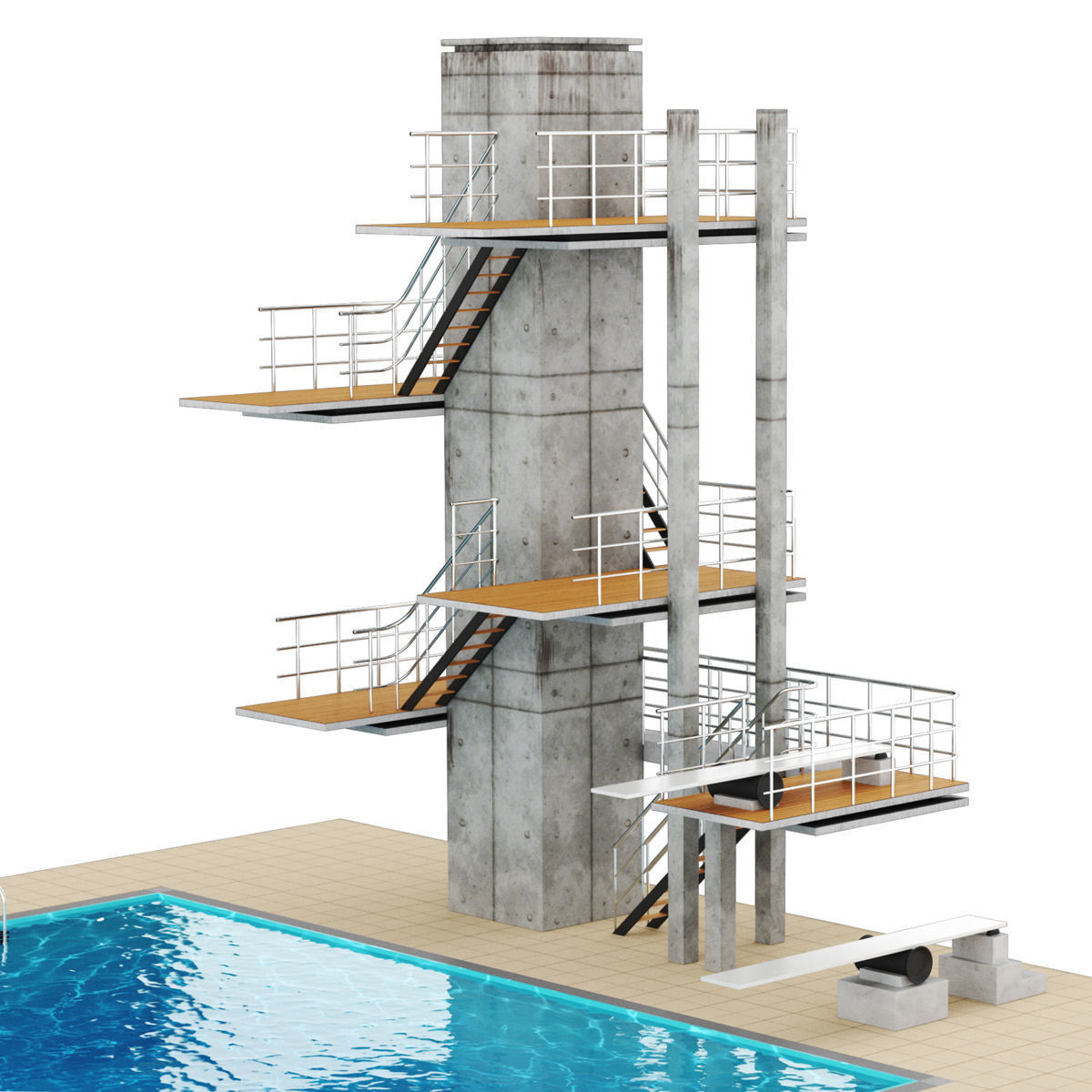 Diving Pool 3D model_2