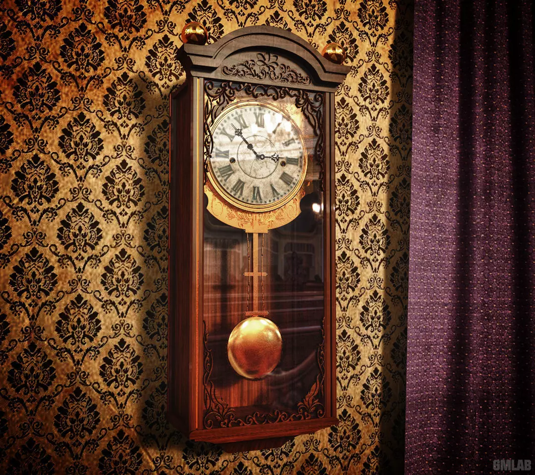 Classic Wall Clock 3D model_0