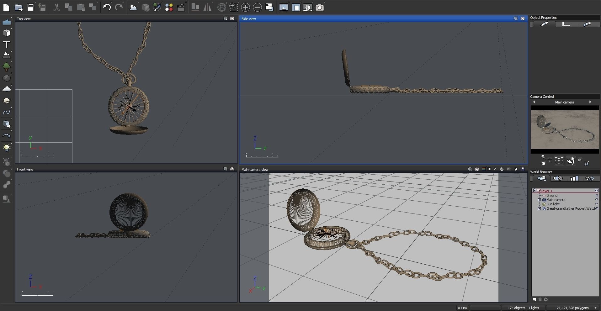 Great-grandfather Pocket Watch 3D model_1