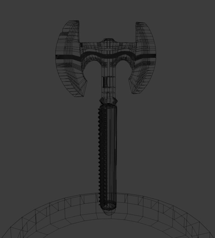 Axe Blender 3D model Free low-poly 3D model_1