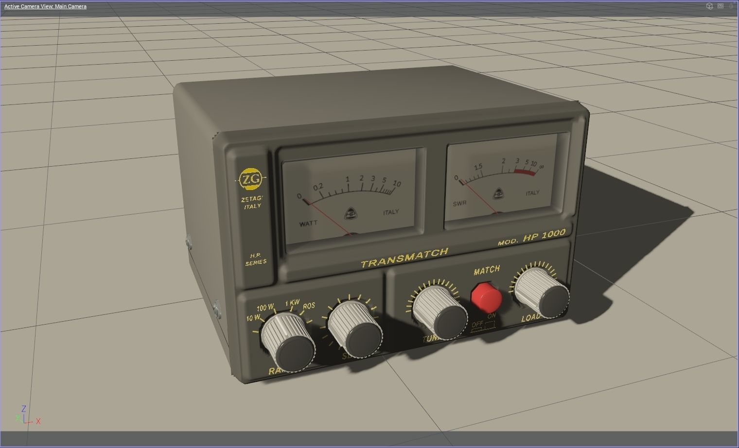Zetagi HP-1000 SWR-Power meter 3D model_1
