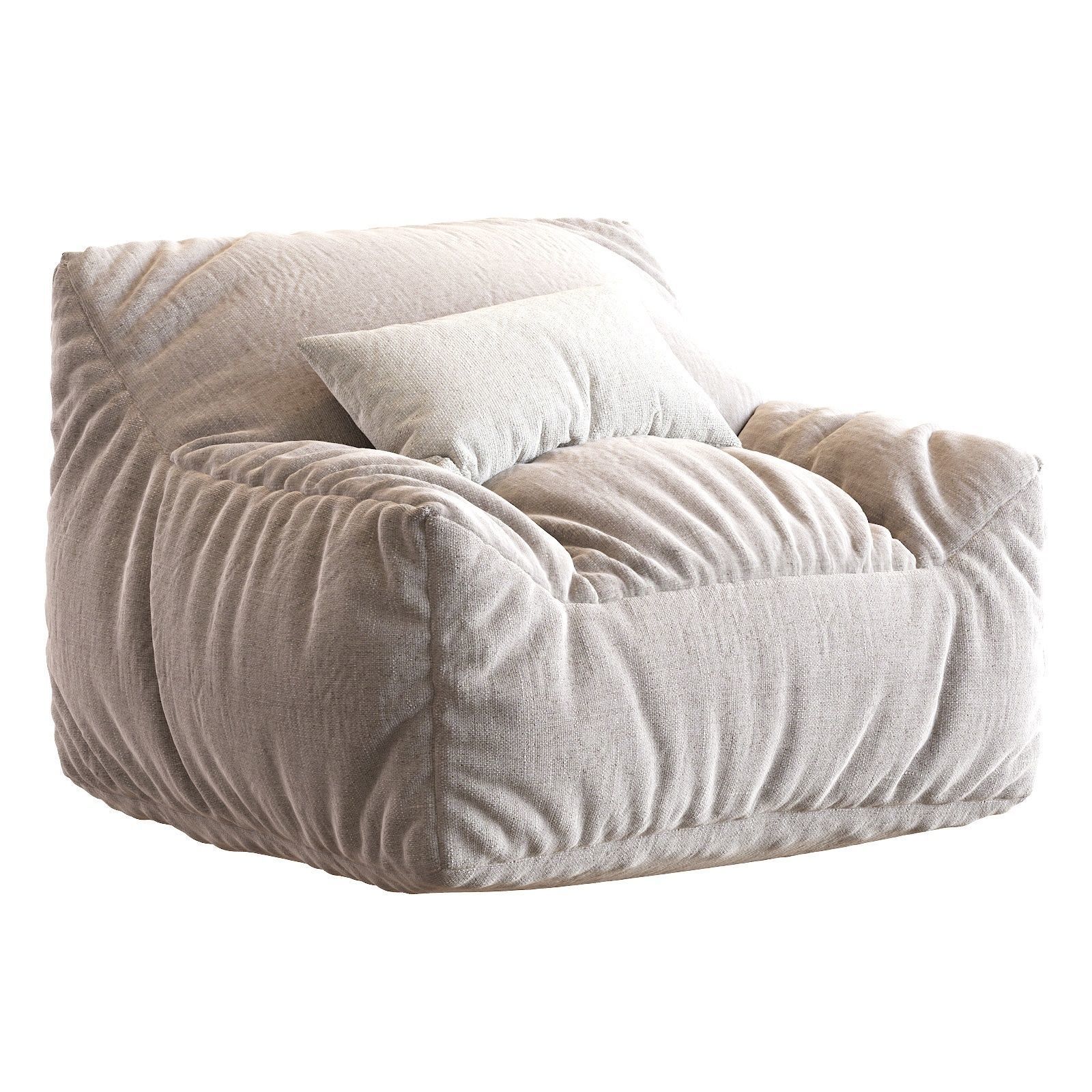 Big Joe Lux Large Bean Bag Chair Lounger 3D model_10