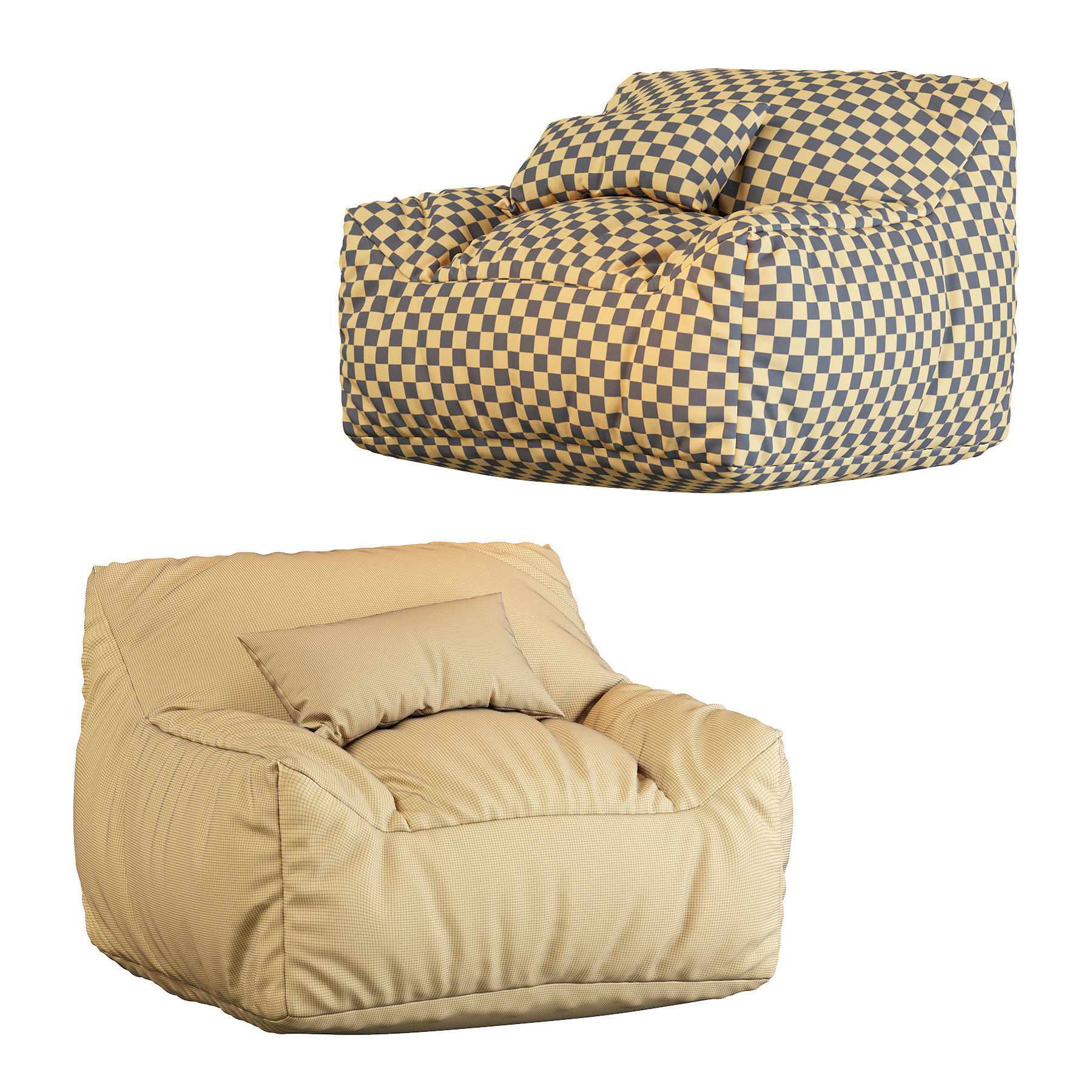Big Joe Lux Large Bean Bag Chair Lounger 3D model_4