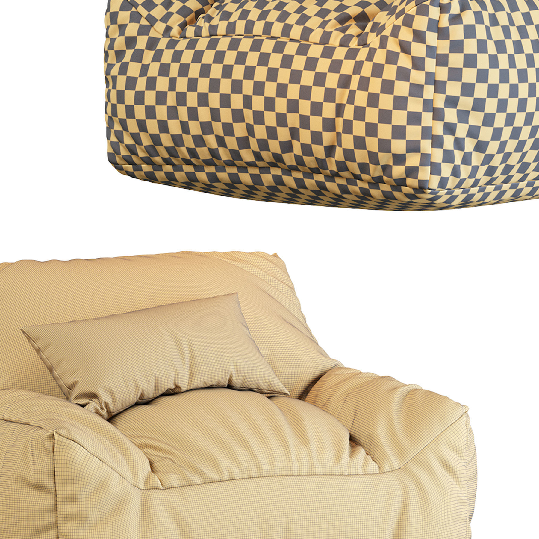 Big Joe Lux Large Bean Bag Chair Lounger 3D model_18