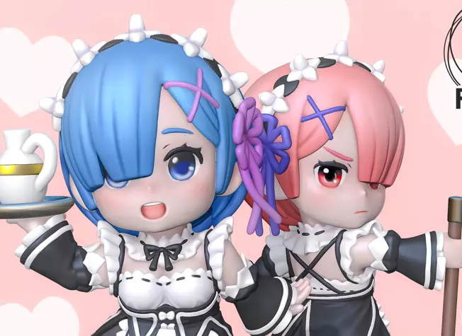 Rem and Ram - ReZero 3D print model