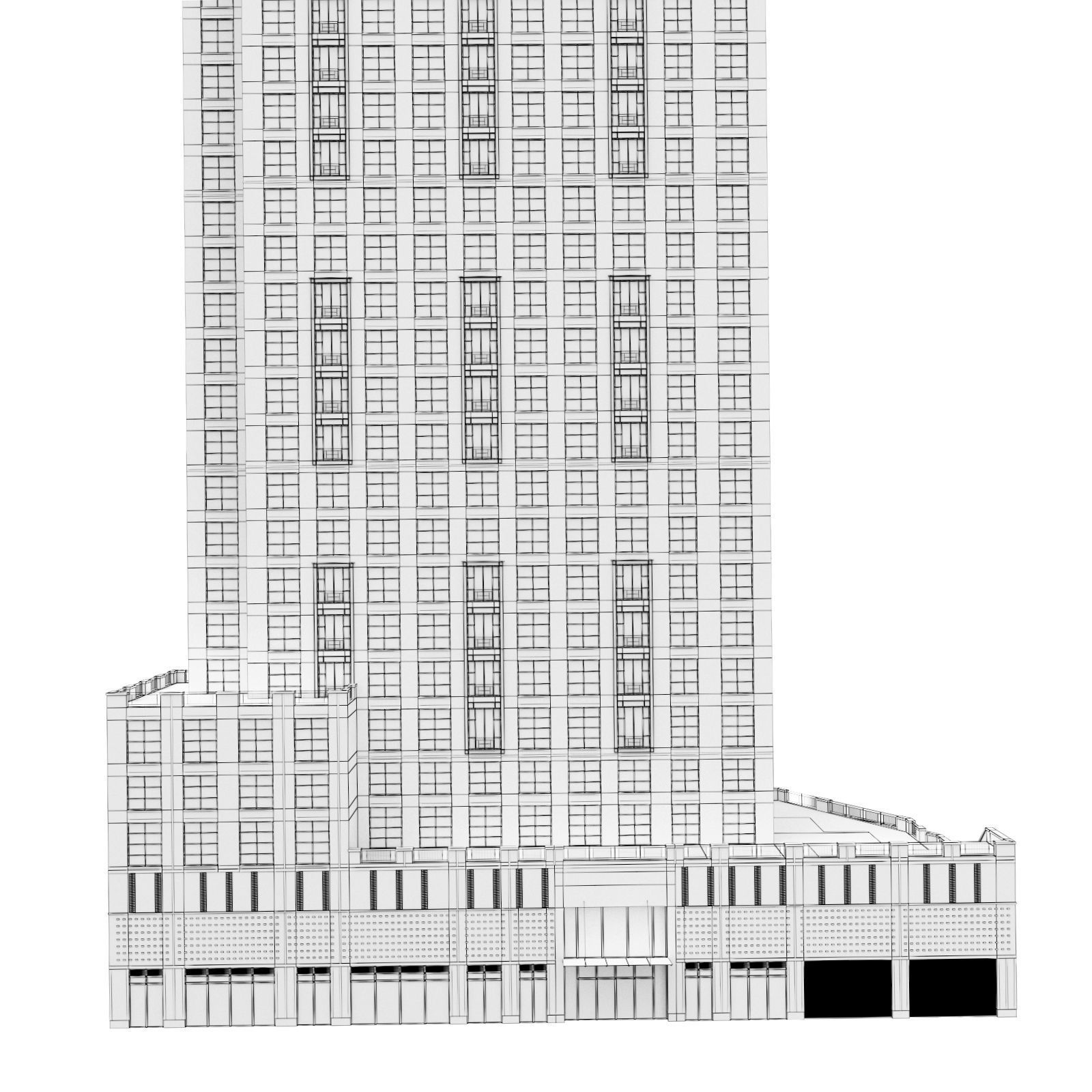 Abington House Building 3D model_6