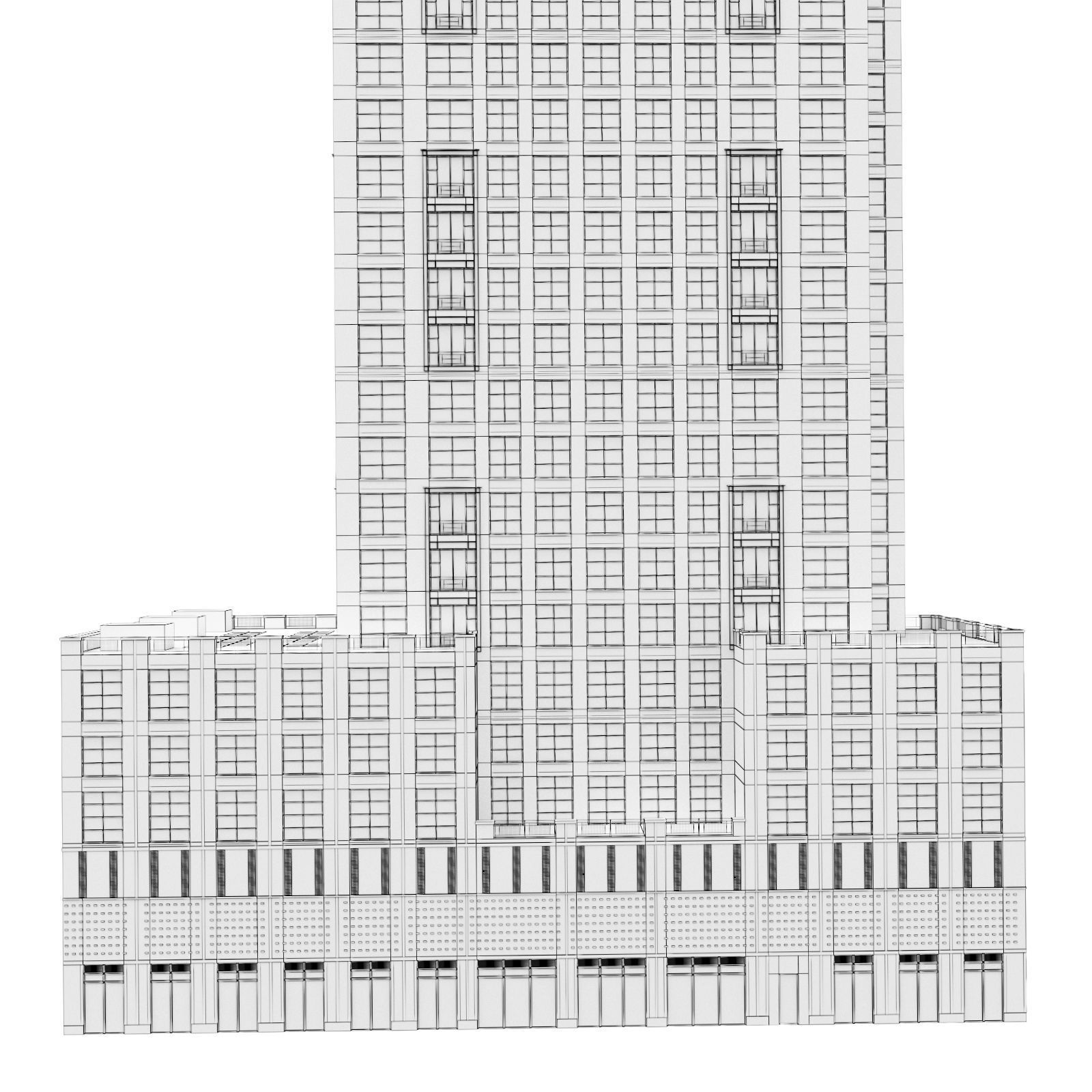Abington House Building 3D model_5