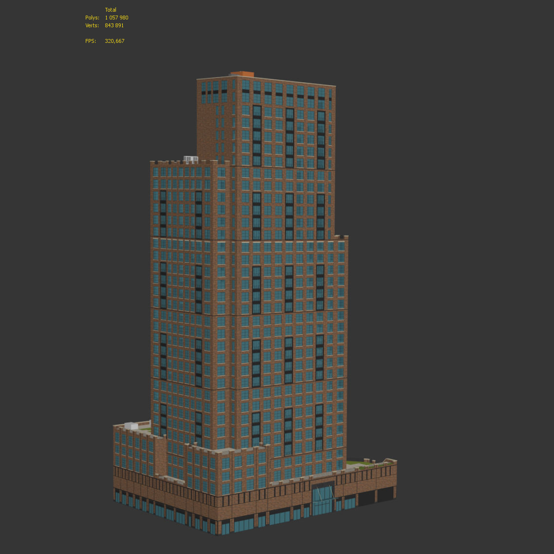 Abington House Building 3D model_8