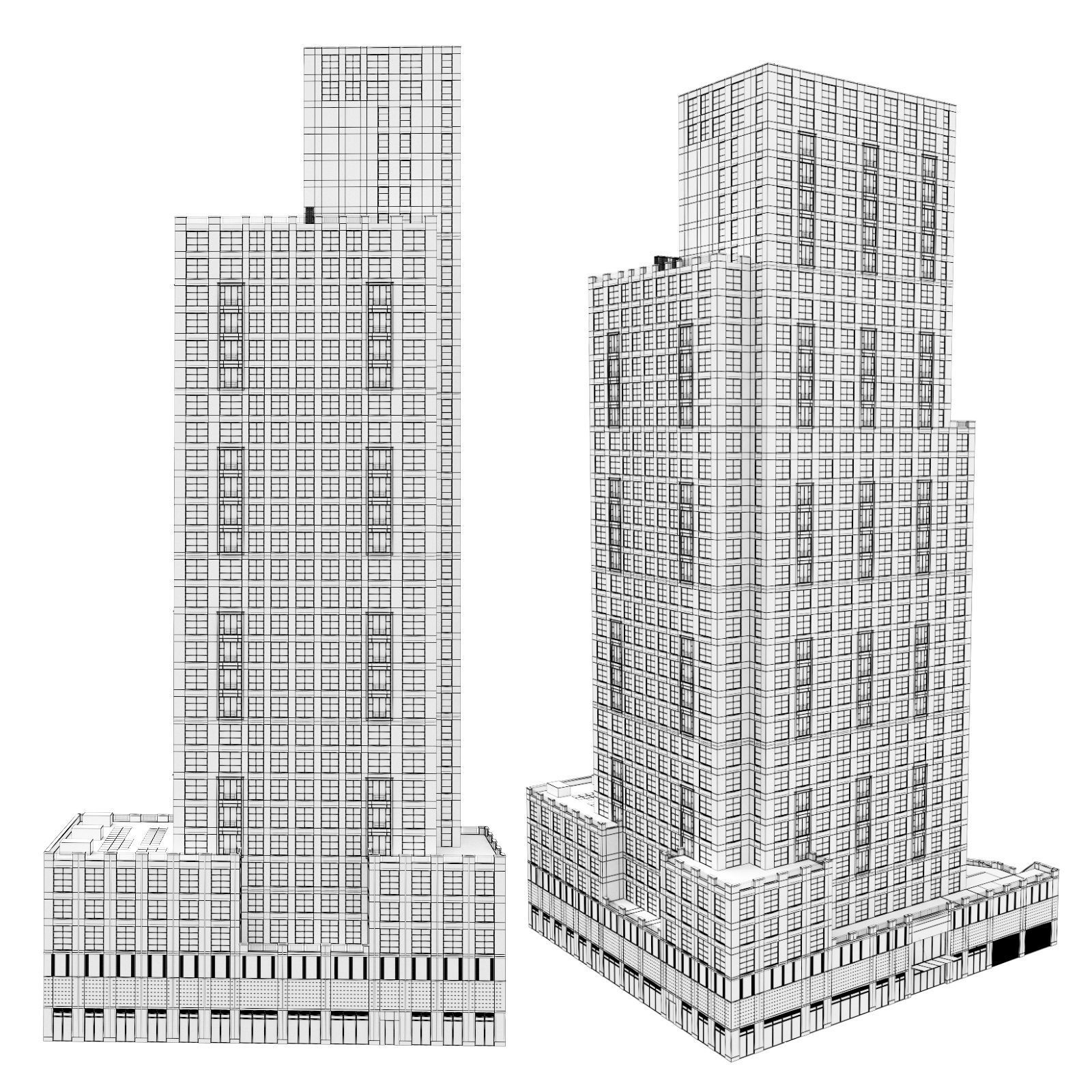 Abington House Building 3D model_4