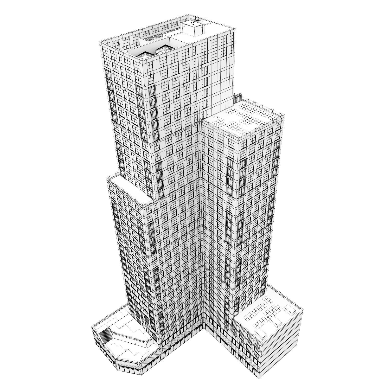 Abington House Building 3D model_7