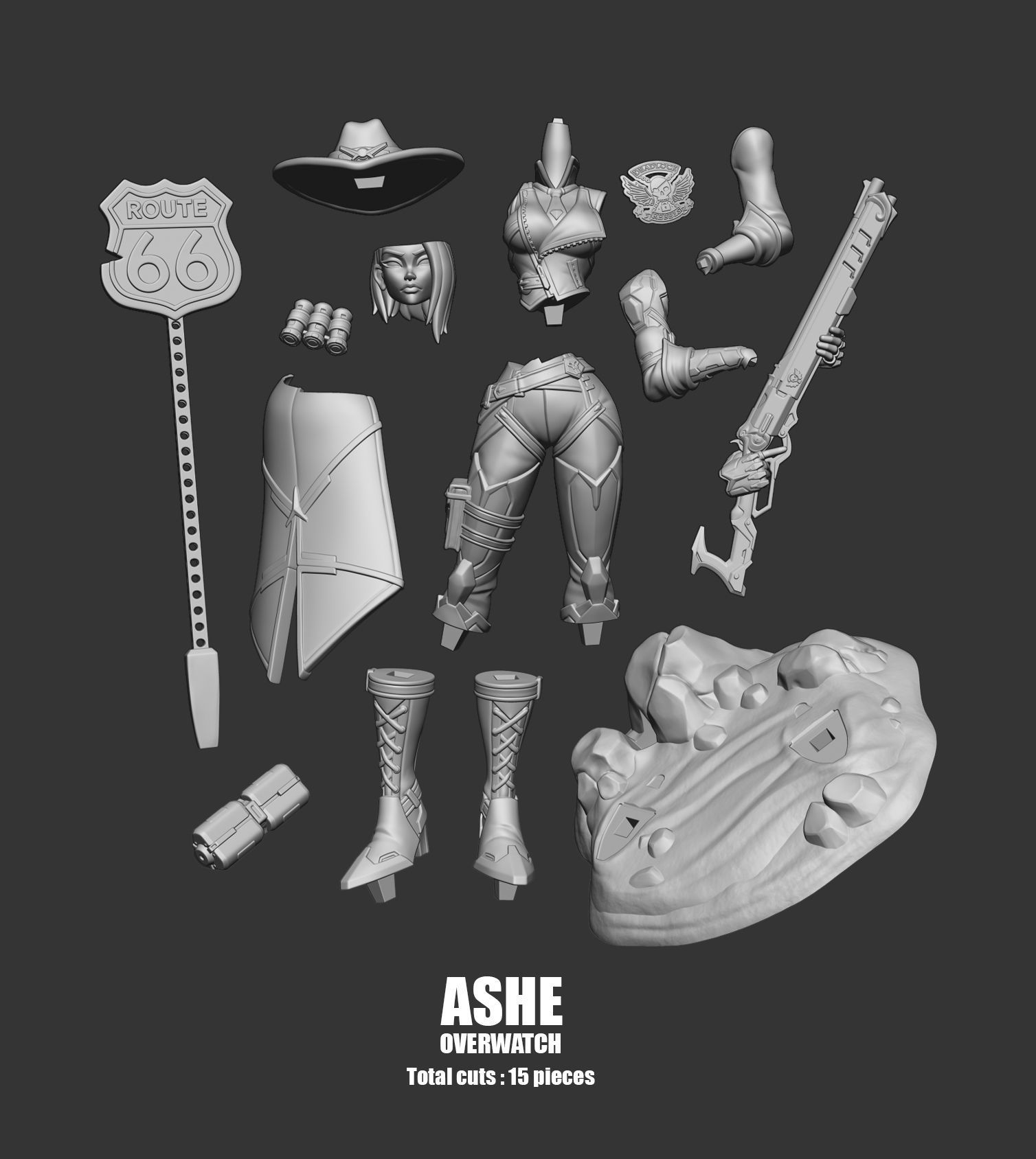 Ashe Overwatch 3D print model_1
