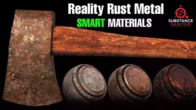 Reality Rust Metal Smart Material - Axe Model - Pbr 8k Texture