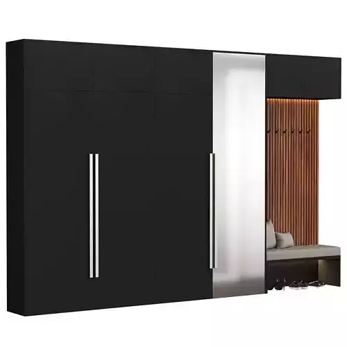 hallway set 8 wardrobe with two doors and bench