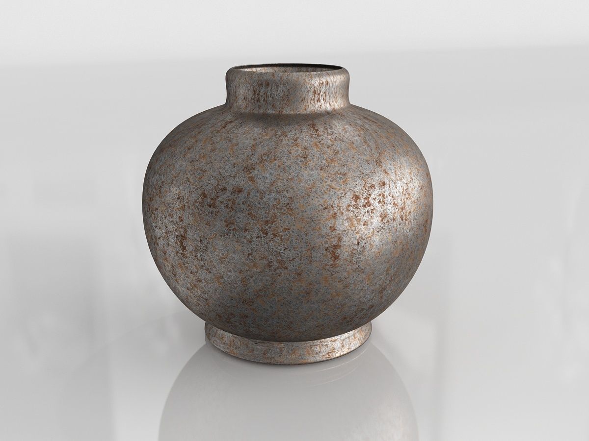 Metallic Gray Vase Free 3D model_5