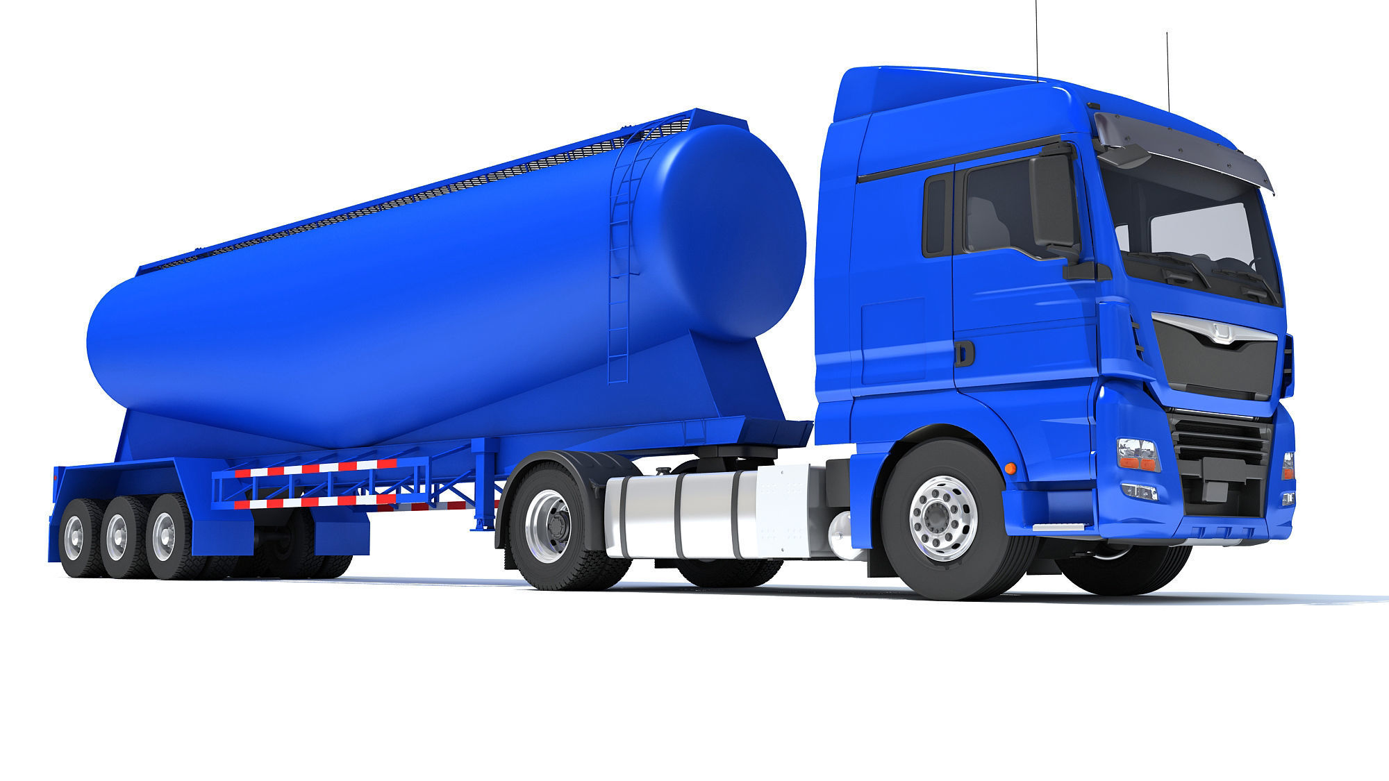 Truck with Tank Trailer 3D model_8