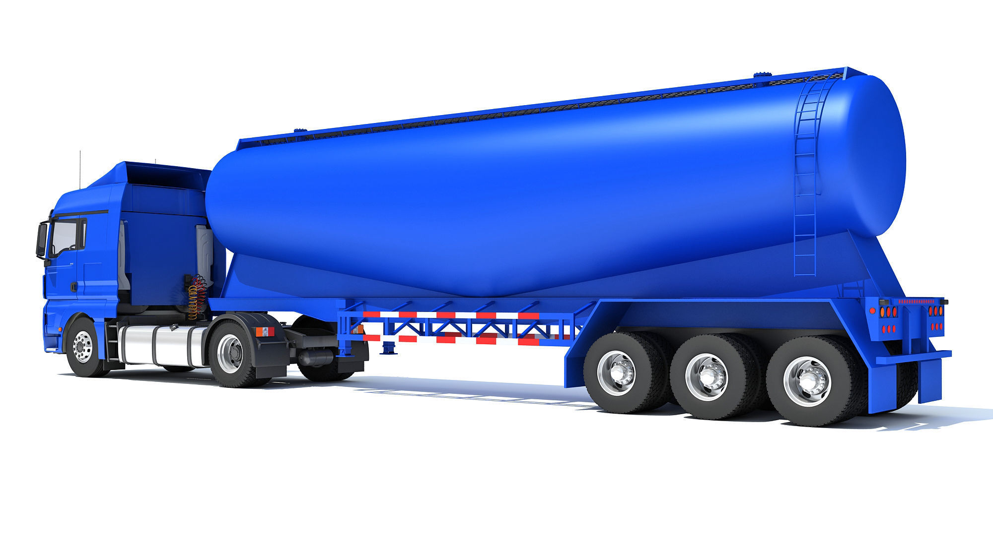 Truck with Tank Trailer 3D model_2