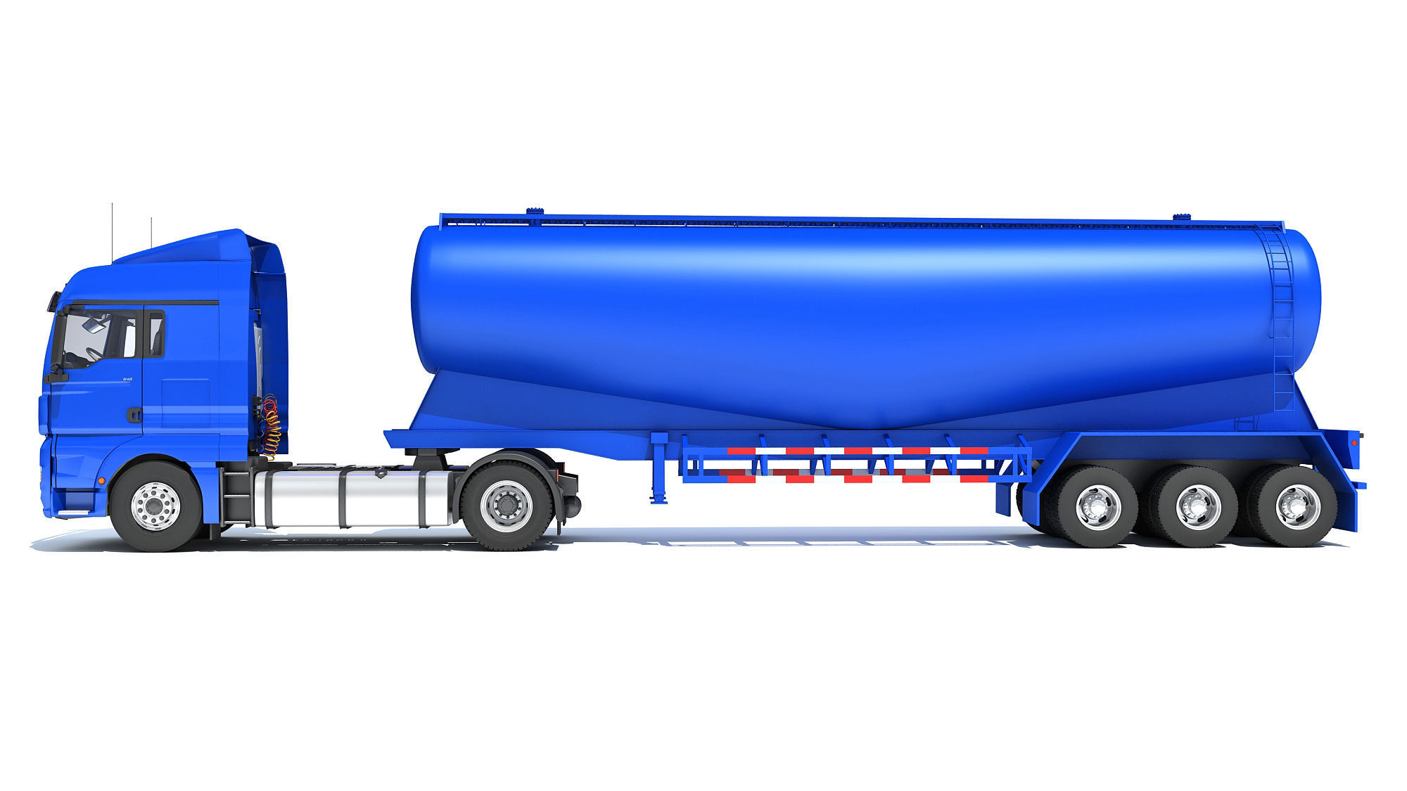 Truck with Tank Trailer 3D model_1