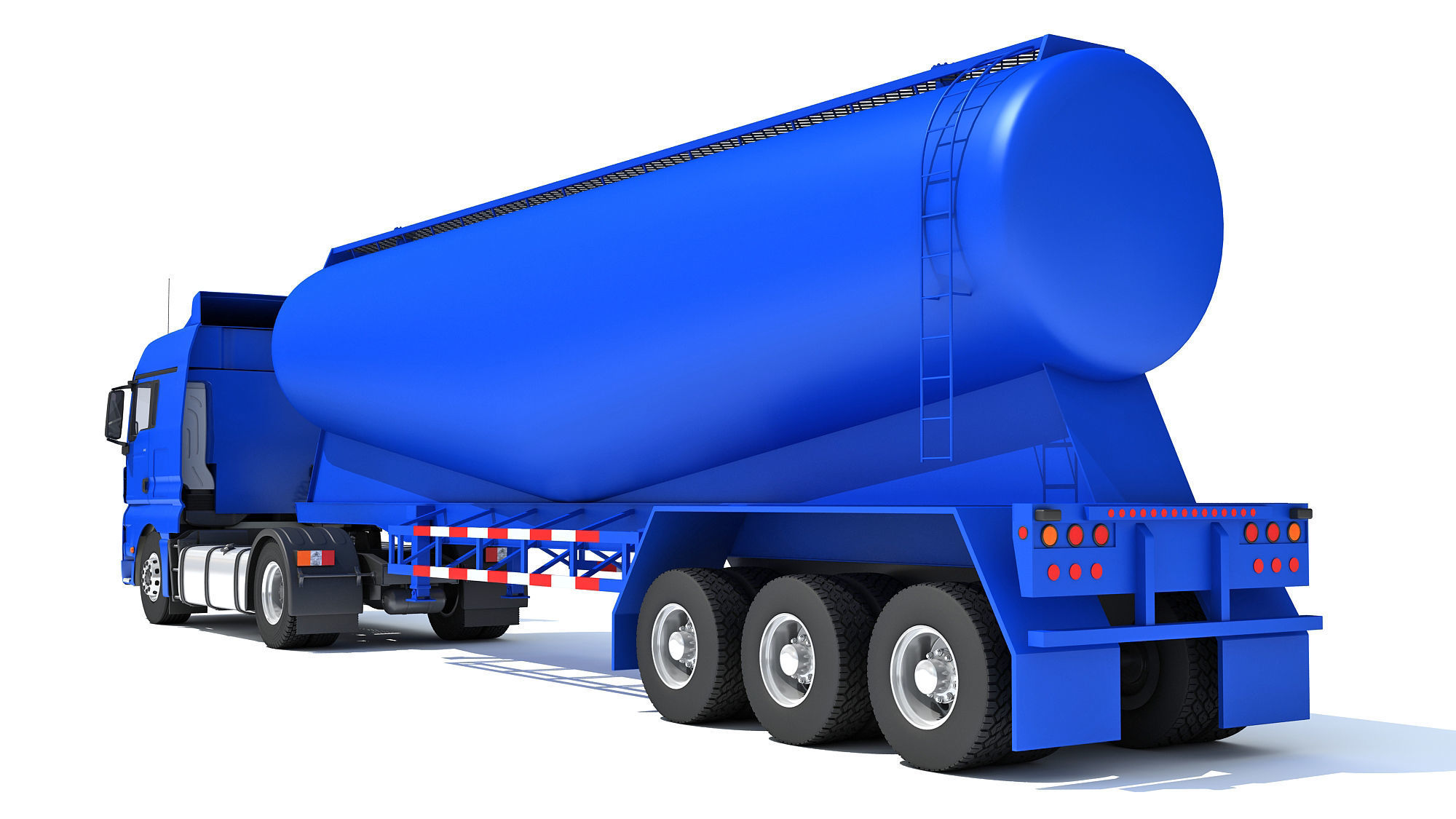 Truck with Tank Trailer 3D model_3