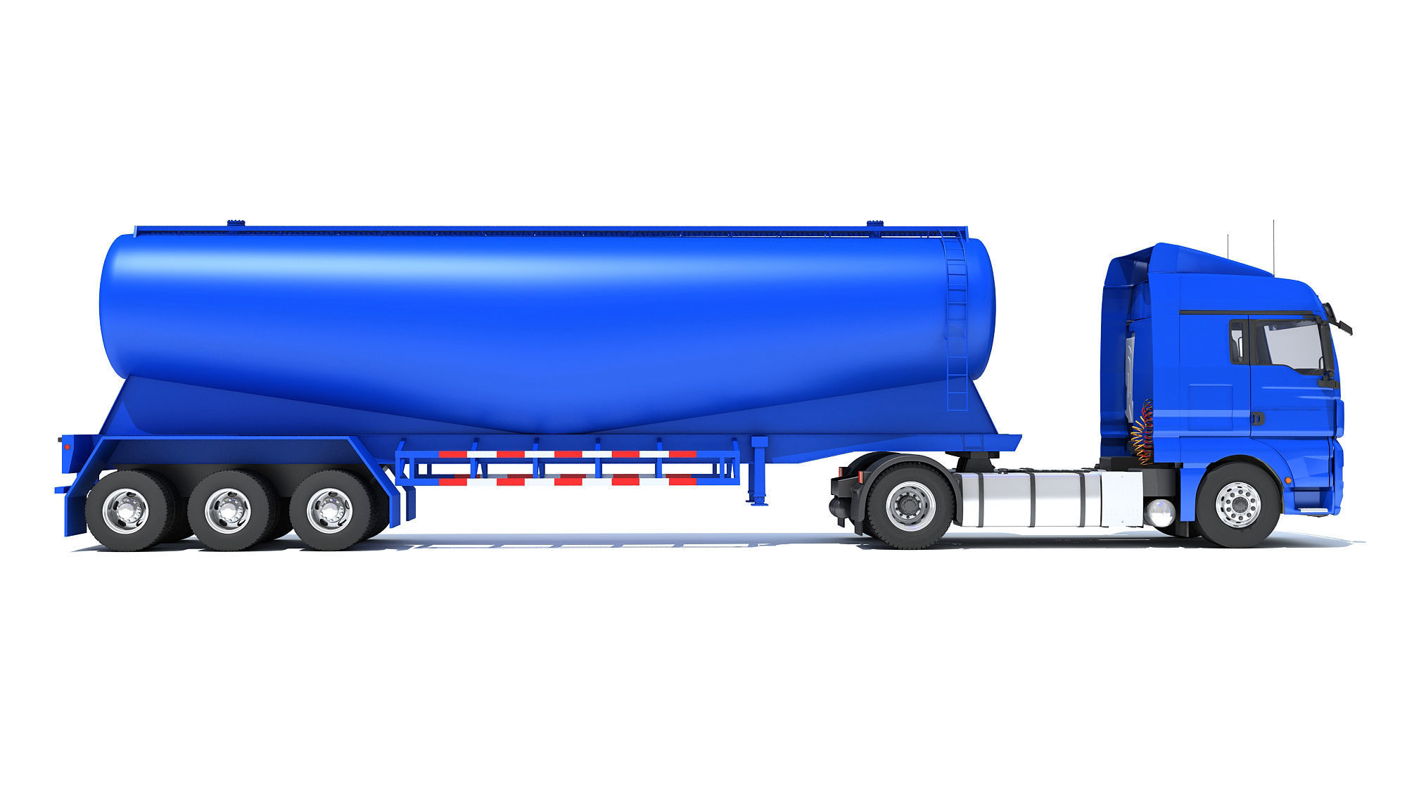 Truck with Tank Trailer 3D model_5