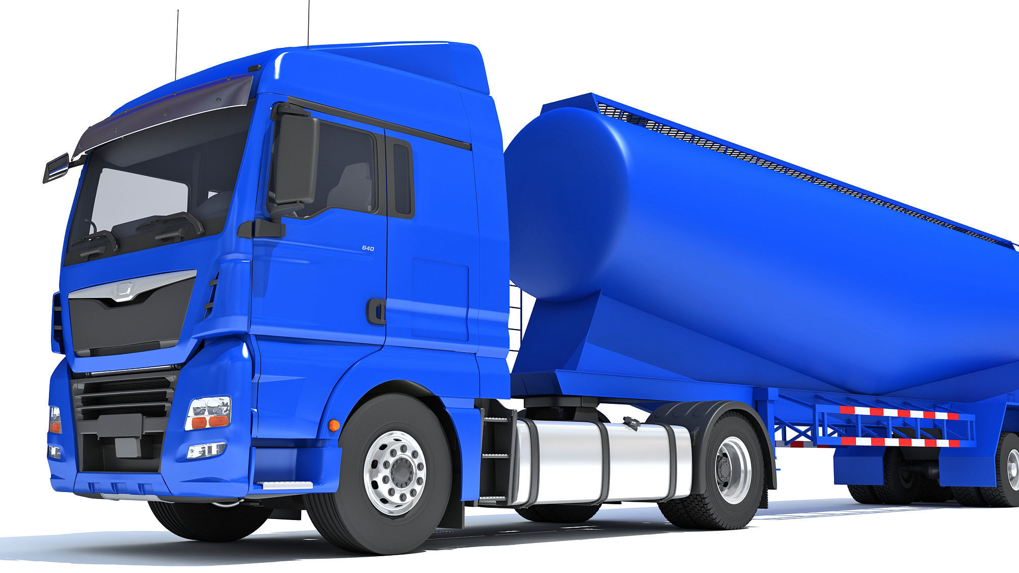 Truck with Tank Trailer 3D model_12