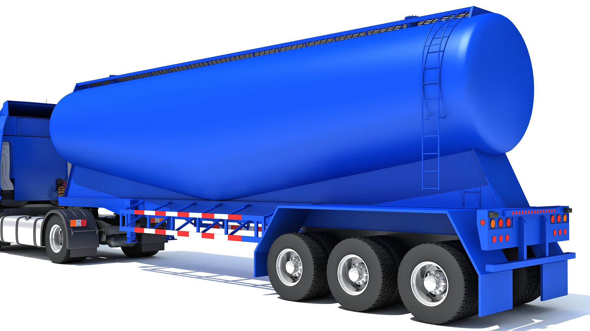 Truck with Tank Trailer 3D model_15