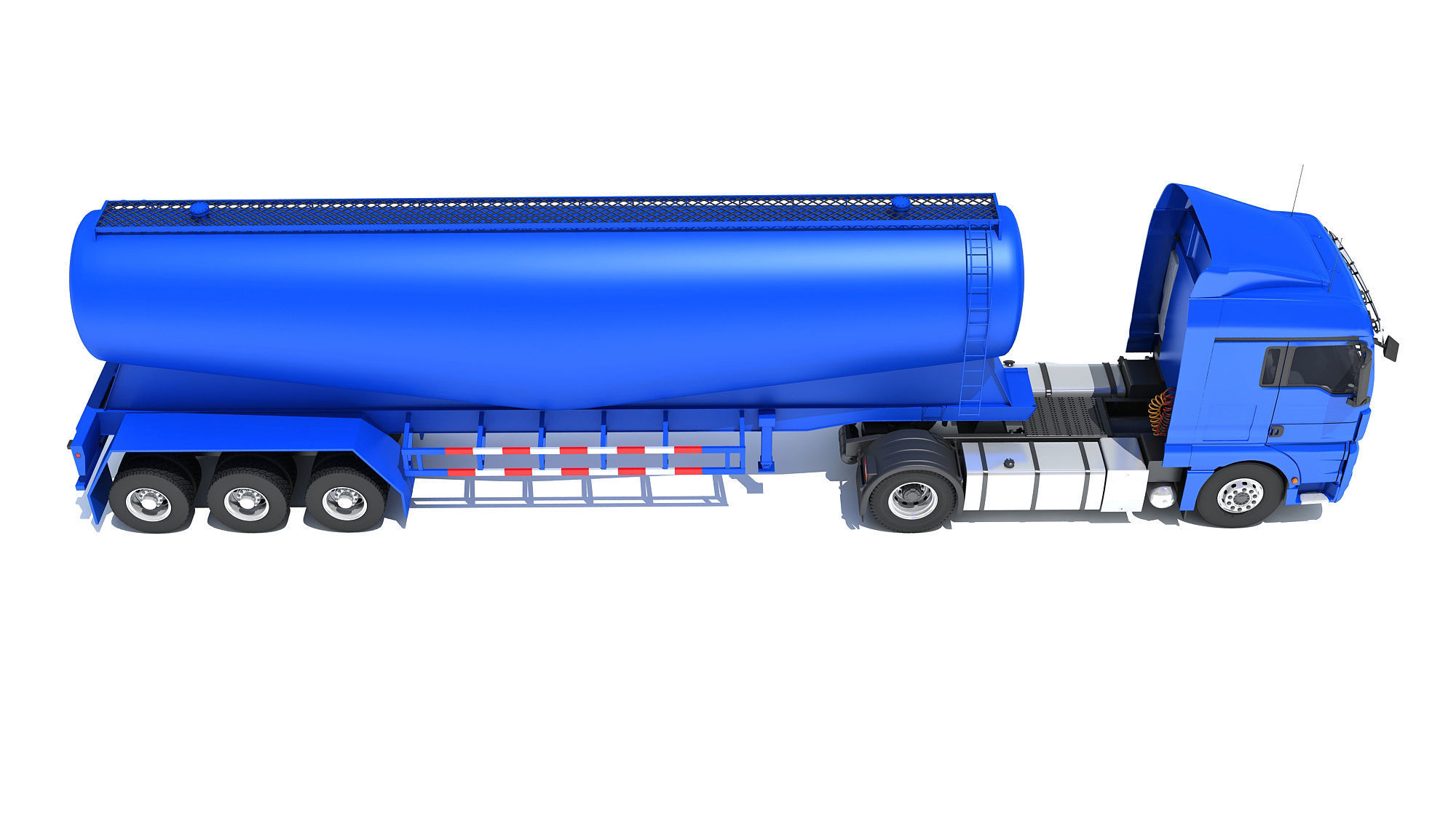Truck with Tank Trailer 3D model_6