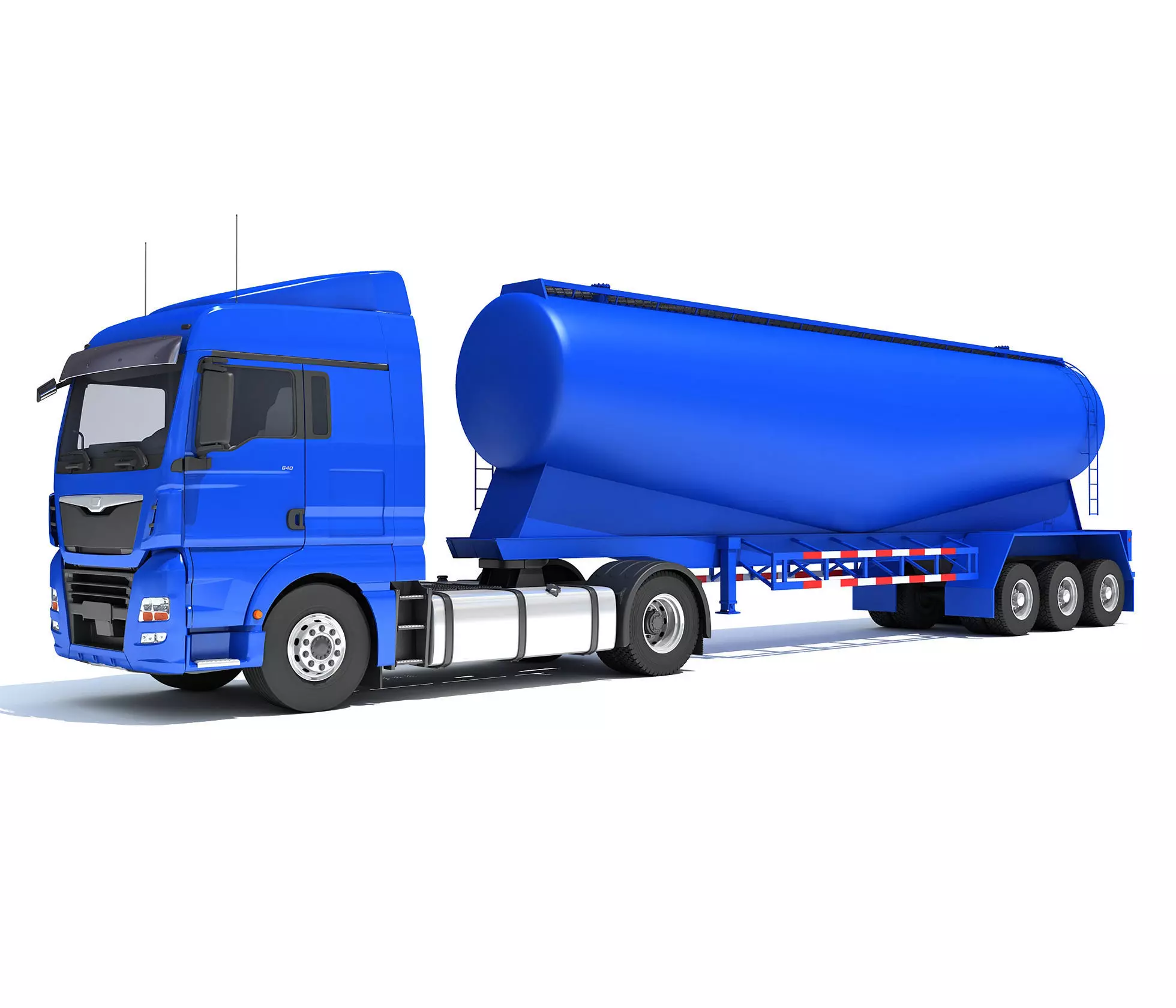 Truck with Tank Trailer 3D model_0