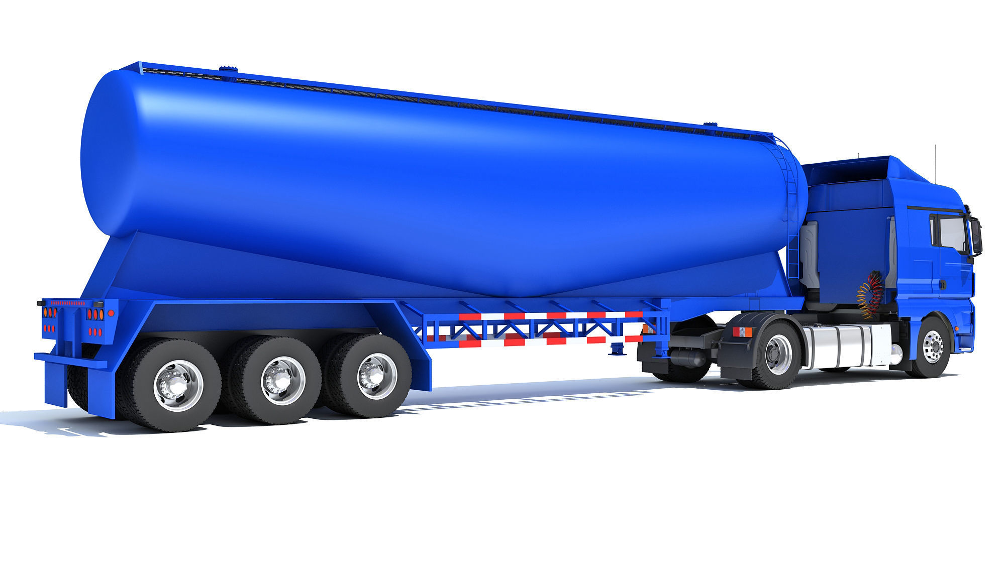 Truck with Tank Trailer 3D model_4