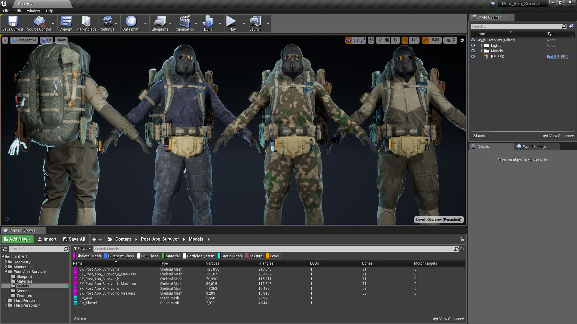 Post Apocalyptic Survivor Low-poly 3D model_16
