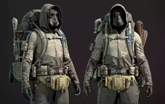 Post Apocalyptic Survivor Low-poly 3D model