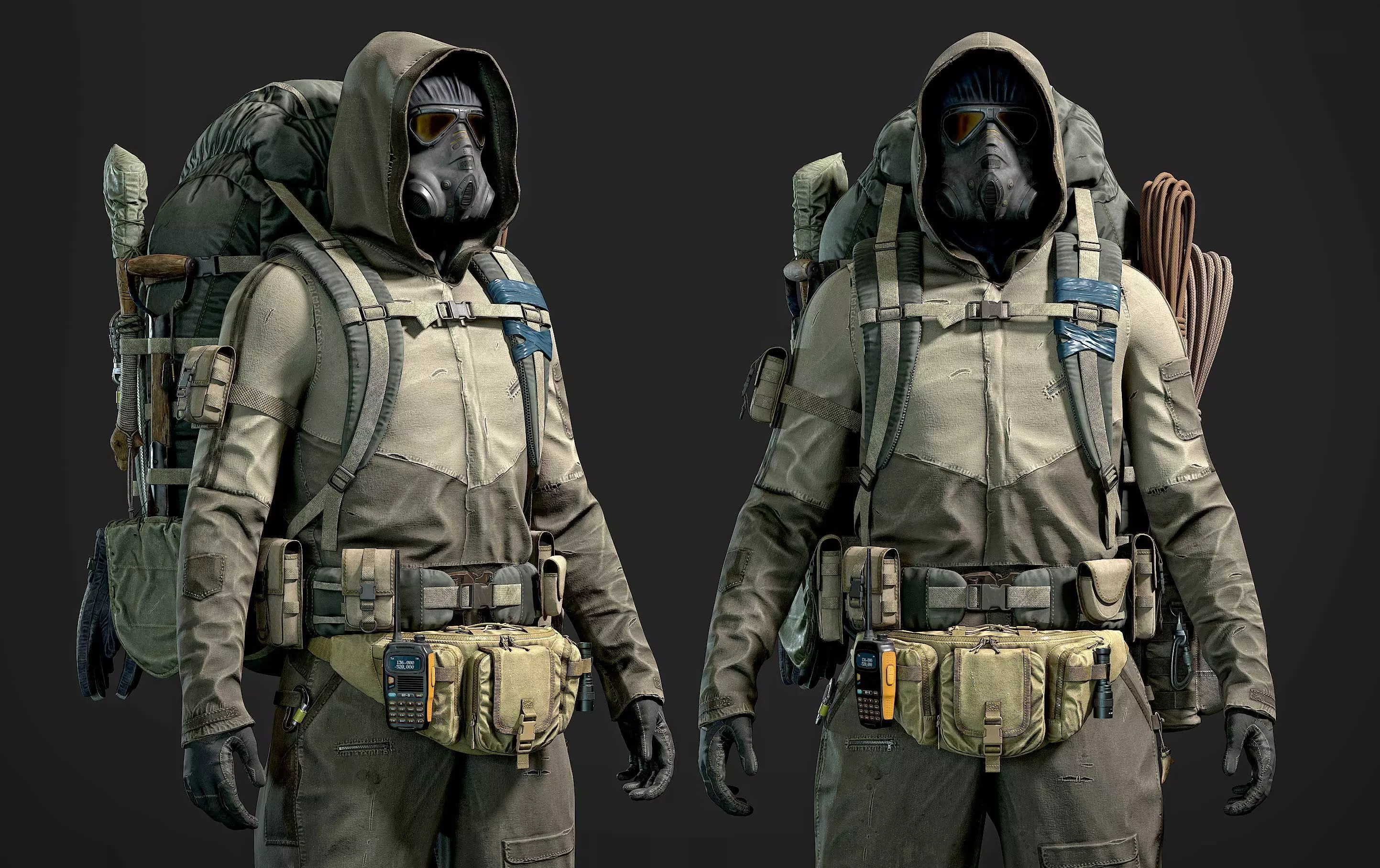 Post Apocalyptic Survivor Low-poly 3D model_0