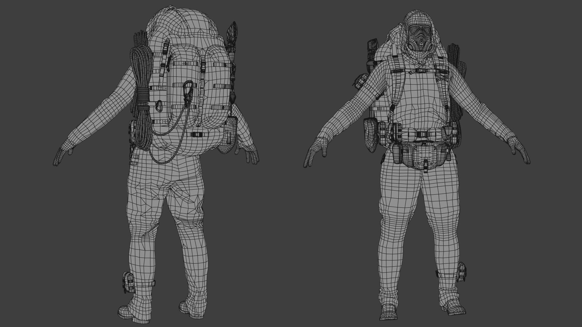 Post Apocalyptic Survivor Low-poly 3D model_17